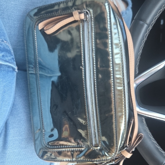 Vintage Coach Poppy Mirror Metallic Flight Bag - Picture 4 of 11